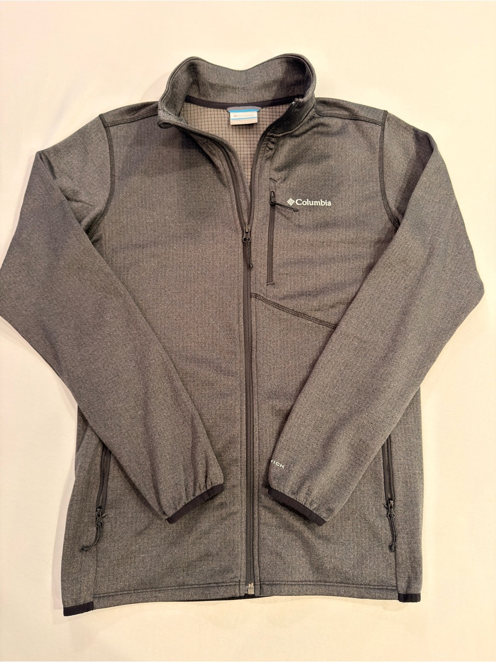 Columbia Omni-Wick Grid Fleece Full Zip Jacket Charcoal Grey Men's S